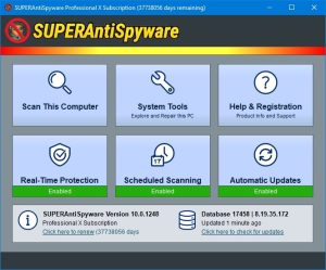 SUPERAntiSpyware Professional X 1